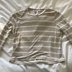 American Apparel Beige and White Striped Shirt
